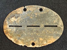 WW2 German Lett. Pol. Regt. Riga Volunteer ID Tag Zinc Erkennungsmarke Police picture