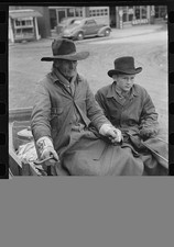 Photo:Eufaula Oklahoma 1940 Farmer Son Wagon Town Arrival Cowboys picture