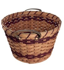 Amish Baskets Towel Storage Apple Pail Gingerich Style With Leather Handles picture