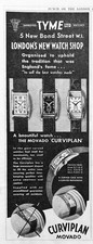 1933 Movado Curviplan Wristwatches - British Ad #N1185 picture