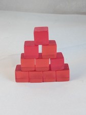 VINTAGE  10 FACTORY BLANK CATALIN DICE-CUBES RED 5/8