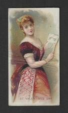c1880's N80 Duke Cigarettes Tobacco Card - Holidays Series - St. Valentine's Day picture