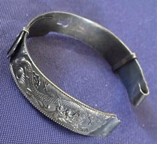 Rare Pre WW2 USMC China 4th Marines Silver Dragon Repousse Watch Band Shanghai picture