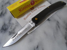 Kissing Crane Black Angus Sod Buster Pocket Knife Wood Folder KC5295 7.30