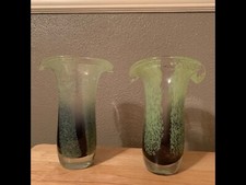 Teleflora Gift Hand Blown Art Glass  Flower Floral Vase 8