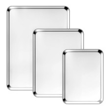 Stainless Steel Baking Sheet Pan Set, 3 Pack Cookie Sheets for Baking picture