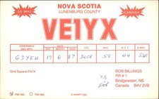 Vintage VE1YX Nova Scotia QSL Card 50 MHz SSB Amateur Radio G3YEU picture