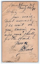 1891 JH Craig Blue Springs Nebraska NE Omaha NE Awarded Stamp Postal Card picture