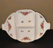 Erphila Art Pottery Dresser Perfume Jewelry 4 Sectioned Tray Made In Germany Vtg picture
