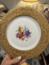 8pc set, 10” Plate, gold guilt,  Hutschenreuther Royal Bavarian picture