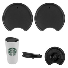 Starbucks Replacement Cup Lids 10oz 12oz 16oz Black 2PCS Compatible picture