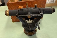 Vintage 1948 K&E transit +box and tripod. Optics work great. Tripod w/orig strap picture