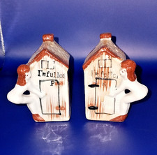Vintage 1950s Outhouse with Ladies Novelty I'm Full Of Salt & Pepper Shakers picture