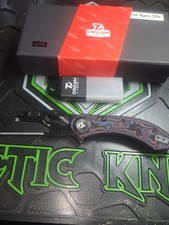 Dream Tech D4518MR Lite Pocketknife Black/Blue/Red G10 SS Cleaver Plain Clip picture