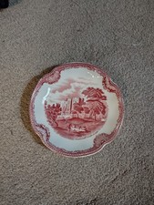 ONE SAUCERS Old Britain Castles Pink Johnson Brothers England. 1