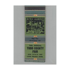 Matchbook Cover 1957 Todd County Fair Long Prairie MN picture