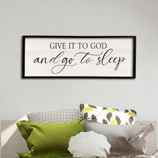 comurdyo Give It To God And Go to Sleep Sign 40''×15'' Black Wall Decor picture