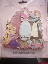 Disney PALM Rapunzel & Cinderella Enchanted Craft Time Jumbo Pin LE 500 SOLD OUT picture