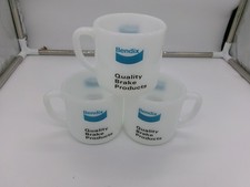 Vintage Federal Milk Glass Mug's set of 3 Bendix Quality Brake Products Glass picture