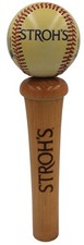 Vintage Stroh's Beer Brewery Old Baseball Bat Advertising Bar Tap Handle picture