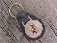 1930s NASH SILVER LEATHER KEY FOB NOS Hi-QUALITY CLASSY KEY HOLDER USA MADE picture