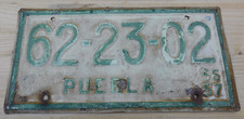 Vintage Original 1956-57 Puebla Mexico License Plate Tag # 62-23-02 picture