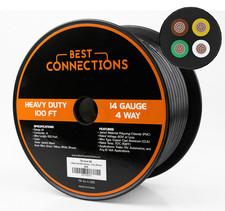 4 Way Trailer Wire (100 Feet) – Heavy Duty 14 Gauge 4 Conductor Insulated Cable picture