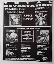 1992 DEATH METAL ORIGINAL UNFRAMED magazine PROMO AD 9 X 10.5 picture
