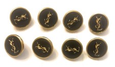 8  YSL Yves Saint Laurent  Gold Button With Black 5/8” picture