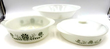 TESTED Vintage GLASBAKE Green Daisy Casserole Bundle 4pc Set J2329 J514 w/ Lid picture