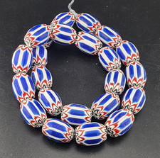 vintage ventian style african chevron beads multi colur 19mm beautifull beads picture