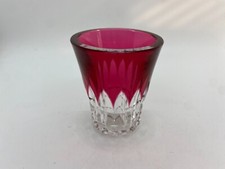 Ruby Red Flashed Glass Toothpick Holder , Shot Glass H25 picture