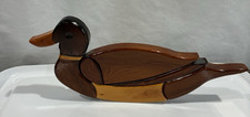 Handmade Wooden Mallard Duck Figurine Statue Stained Tuckaseegee, NC Lamberson picture