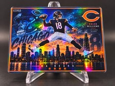 Caleb Williams #18 Chicago Bears Custom Art Holographic Card Chi-Town Skyline picture