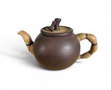 Vintage 1980s Yixing Zisha Teapot Tree Stump Gourd Bamboo Maybe Xu Xiufen ? picture