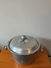 Vintage MCM Everlast Hammered Aluminum Insulated Ice Bucket Model 5008 picture