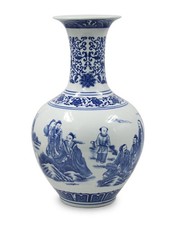 Dahlia Blue And White Vase, Handmade Chinese Porcelain Flower Vase, Eight picture