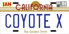Hardcastle & McCormick COYOTE X 1980's TV Show California License plate picture