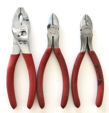 Vintage 3 Pc Lot Stanley Pliers 84-106 Slip Joint Pliers 84-131 Diagonal Cutters picture