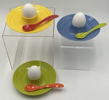 EXTREMELY RARE Bodum Chesna Set Of 6 Melamine Egg Cups & Spoons IN ORIGINAL BOX picture