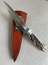 W.D. Pease “E1BC11 “ Custom  FULL -INTEGRAL  Knife , FB , Stag Handle & Sheath picture