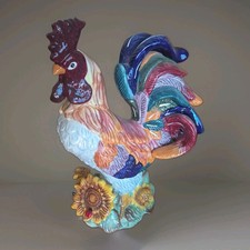 Vintage J. Wilfred Ceramic Country Rooster Statue Figurine Large, 17