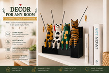 Cat Figurines Handcrafted Wood Cat Sculpture Perfect Gift for Cat Lovers House picture