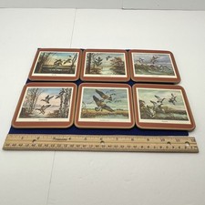 Vintage Six Pimpernel Coasters North American Wild Fowl w/ Box Ducks Birds picture