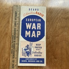 1939 Sears Silvertone Radio European War Map WWII Promo Foldout Brochure picture