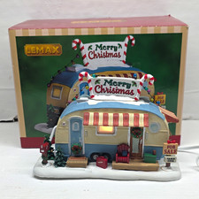 Lemax Illuminated Christmas Village Trailer, Multicolor Ceramic/Porcelain Boxed picture