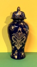 Vintage Wunsiedel Bavaria Echt Kobalt Ginger Jar / Vase = 12