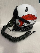 HGU-55 CUSTOM REX PILOT HELMET W/LEATHER EDGEROLL+MASK OXY REPLICA  picture