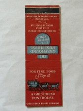 The Greyhound Post House Restaurant Flat Matchbook Cover Fine Food Vintage Old picture