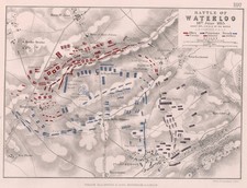 Battle of Waterloo 1815 Vintage Military Map Glossy Photo Reprint Wall Art picture